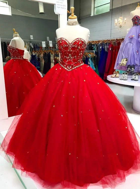 Sleek Style Discounts Red organza rhinestone long ball gown, long crystal long evening prom dress    cg12134 Graceful Cut