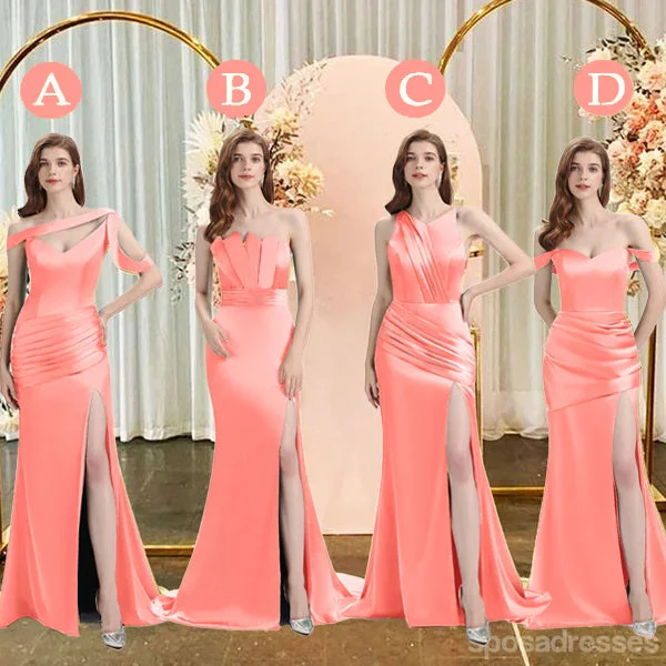 Big Savings Mismatched Mermaid Coral Sexy Elegant Mermaid Long Bridesmaid Dresses, BD3391 Artful Design