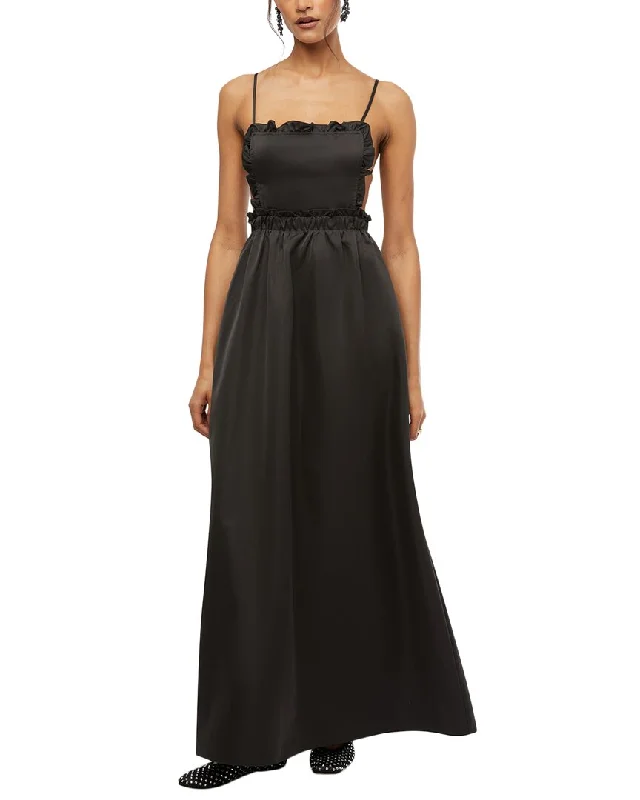 Budget-Friendly Fashion WeWoreWhat Ruffle Bib Maxi Dress Feminine Elegance