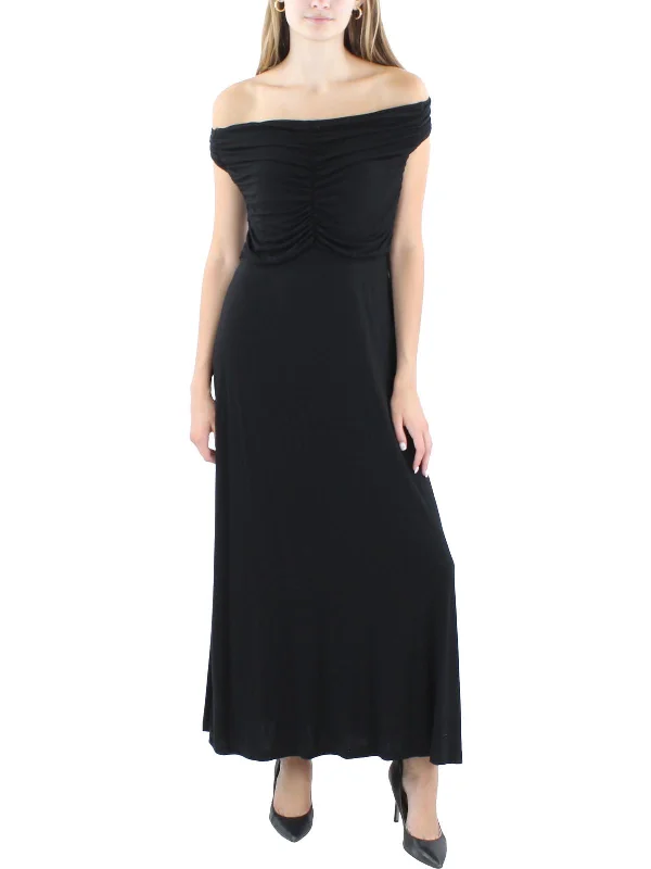 Stupidly Low Prices Embrace Womens Ruched Knit Maxi Dress Minimalist Office - Ready Style