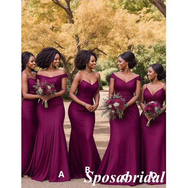 Hot Picks Sexy Mismatched FDY Fabric Mermaid Floor Length Bridesmaid Dresses, BD3360 Grab Romantic Date - Night Styles Now