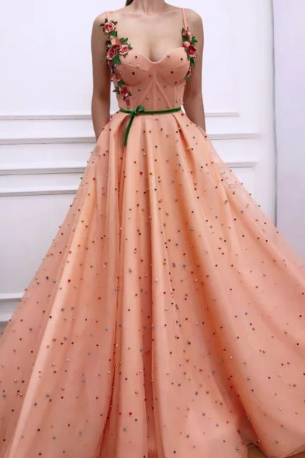 Ends Soon Ball Gown Prom Dress,Tulle Appliques Prom Dresses,Long Quinceanera Dresses   cg16024 Rustic Countryside Charm Look