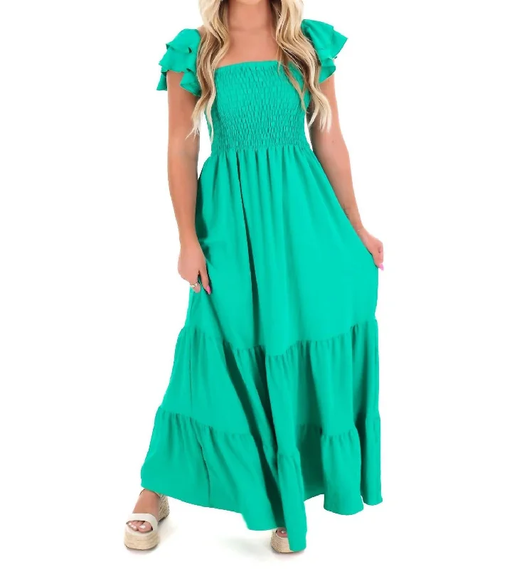 Insane Discount Onslaught What Happens Now Maxi Dress In Kelly Green Vintage Retro Party Wear