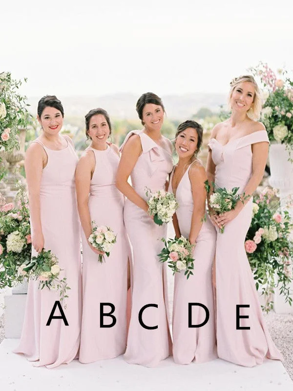 Budget Saver Mix Designs Pink Bridesmaid Dresses, Fashion Mismatched Bridesmaid Dresses Contemporary Elegance