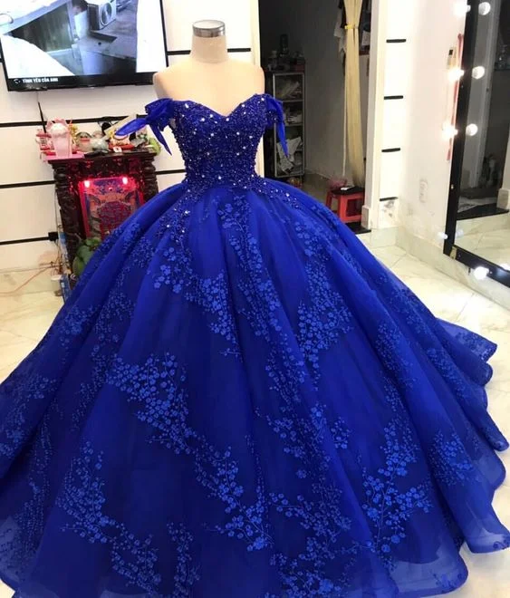 Stylish Deals long blue ball gown evening Dress Prom Dress    cg16523 Weekend Special