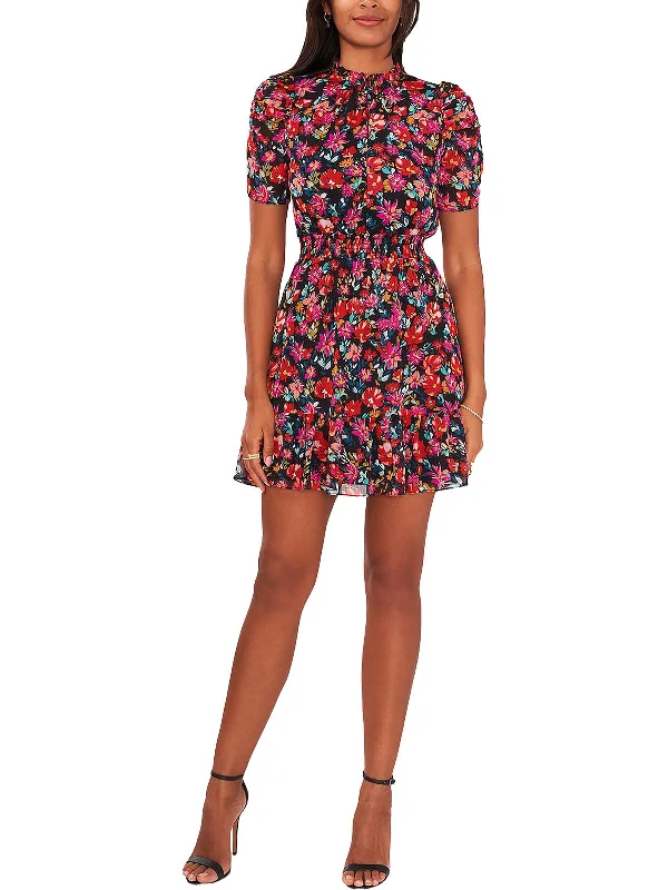 Chic Style, Always In Vogue Petites Womens Floral Mini Fit & Flare Dress Limited - Edition Drops