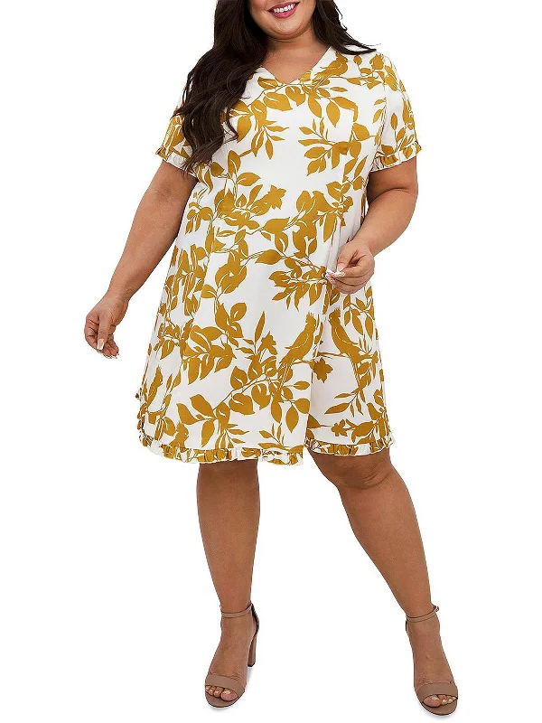 Fresh Styles, Fresh Deals Womens Floral Ruffle Sleeve Shift Dress Limited - Time Bundle