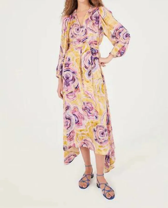 Trend Leading Collection Mila Maxi Dress In Mikkel Mustard Limited - Stock