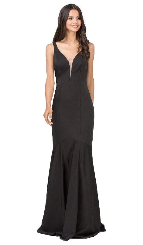 Mega Sale Dancing Queen - 2186 Sleeveless Plunging Neckline Trumpet Dress Sleek Design