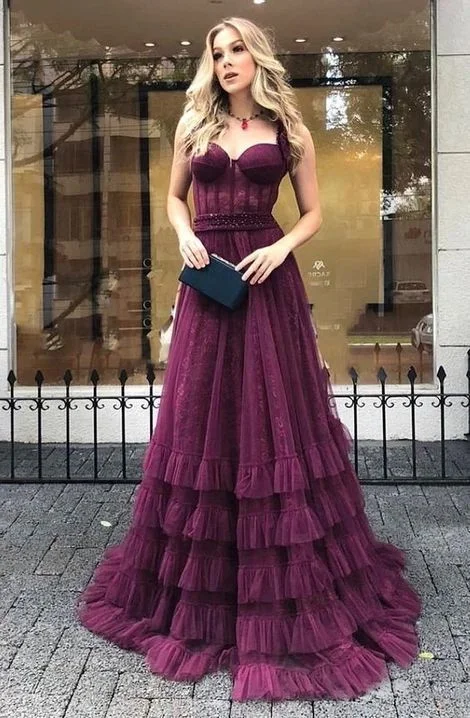 Trendy Street Style Long Prom Dress , Tulle Dance Dresses, Graduation School Party Gown  cg9991 Flash Sale