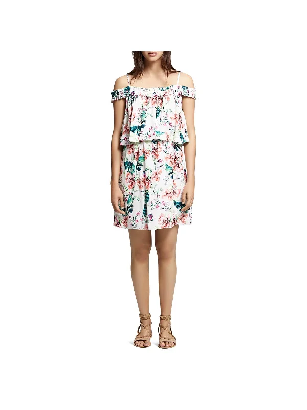 Glamorous Fashion Offers Womens Cold Shoulder Floral Print Party Dress Limited - Edition Drops