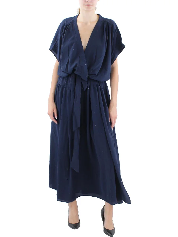 Style Breakthroughs Plus Womens Surplice Long Maxi Dress Holiday Sale