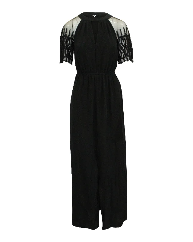 Hot Items Alice by Temperley London Lace Sleeve Maxi Dress in Black Cotton Elegant Details