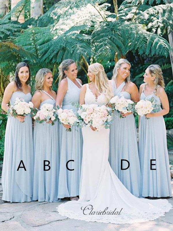 Everyday Elegance Sale Blue Chiffon Bridesmaid Dresses, Mismatched Wedding Bridesmaid Dresses Big Savings On Rustic Countryside Styles