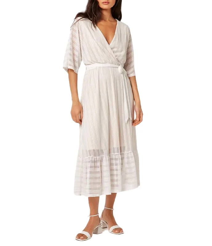 Gift Ideas Lurex Mesh Kimono Maxi Dress In Cream Effortless Comfort