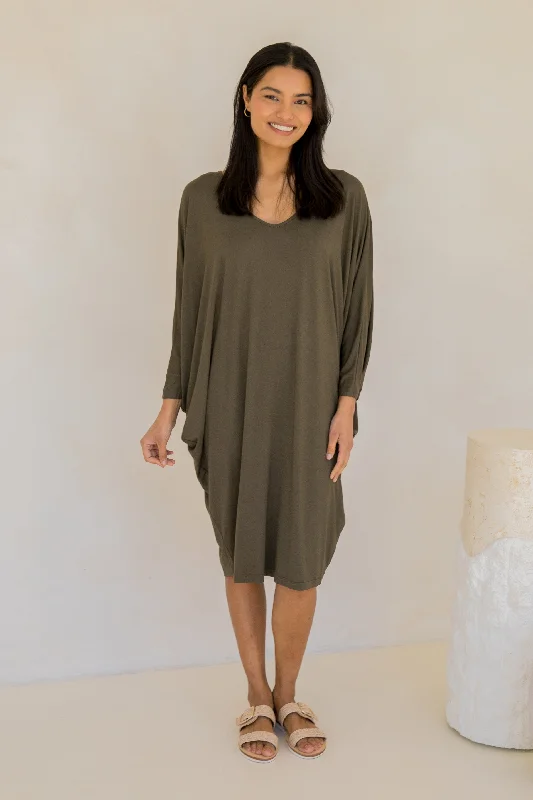 Embrace New Fashion Long Sleeve Miracle Dress | Moss Green Romantic Flair