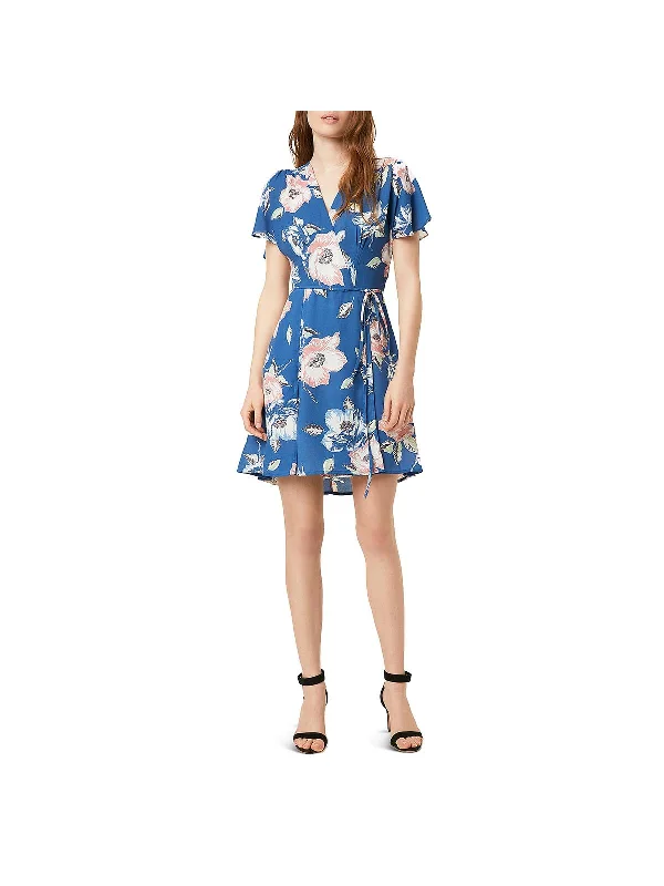 Timeless Style Promotions Cari Womens Crepe Floral Mini Dress Final Clearance