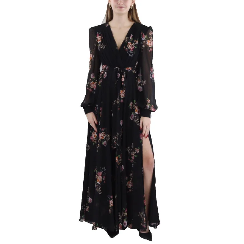 Fashion Sale Womens Chiffon Floral Print Maxi Dress Charming Silhouette