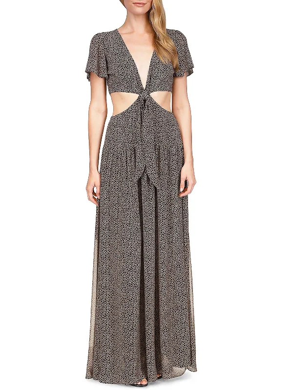 Classic Chic Deals Womens Printed V Neck Maxi Dress Soft Textures