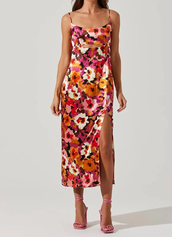 Seasonal Clearance Chelsi Dress In Red Floral Classic Charm