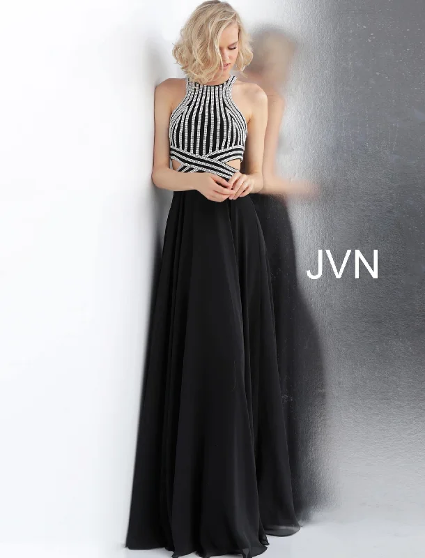 Flirty Fashion Discounts Jovani 62472 Long Prom Dress Art Deco Geometric Pattern Look