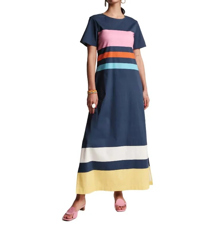 Browse Our Top Products Vivi Maxi Dress In Navy Multi Chic Allure