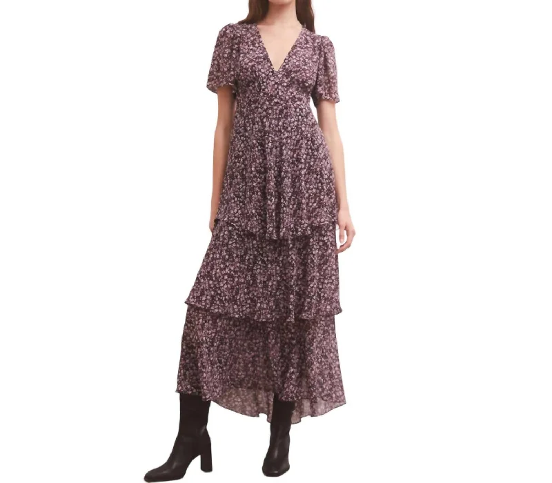 Fall Sale, Prices Drop Everly Floral Midi Dress In Black Alluring Design