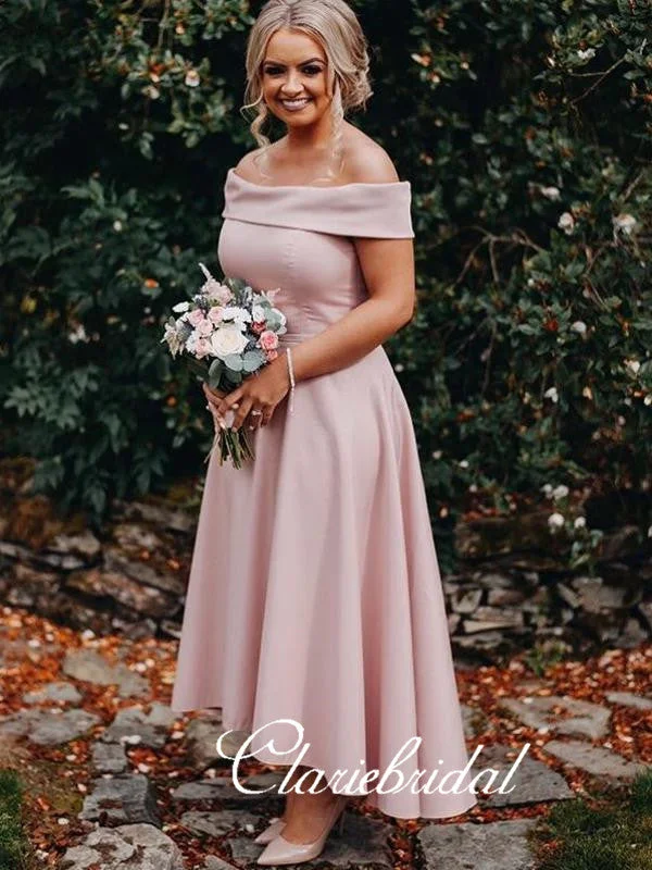 Effortless Style, Endless Impact Off Shoulder Pink Hi-low Lovely Bridesmaid Dresses Nordic Minimalist Home Look