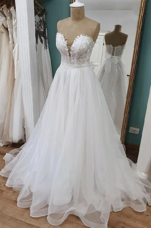 Hot Picks White lace long ball gown prom dress white formal dress    cg17957 Feminine Charm