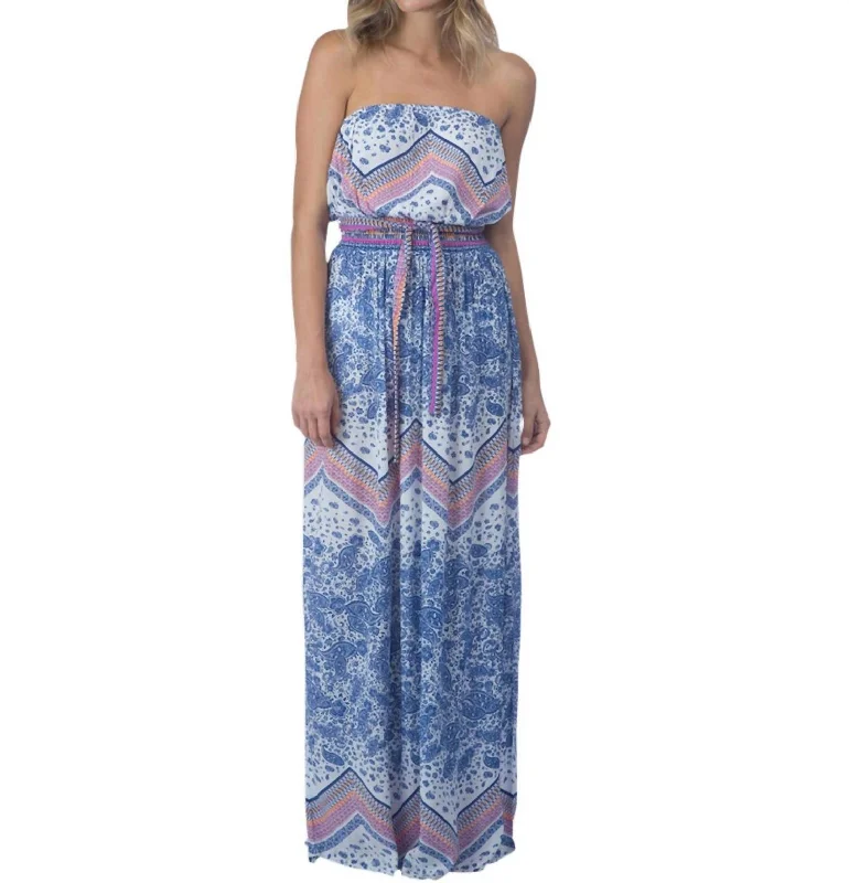 Limited Stock, Big Discounts Scarf Bandeau Maxi Dress In Paisley Graceful Movement