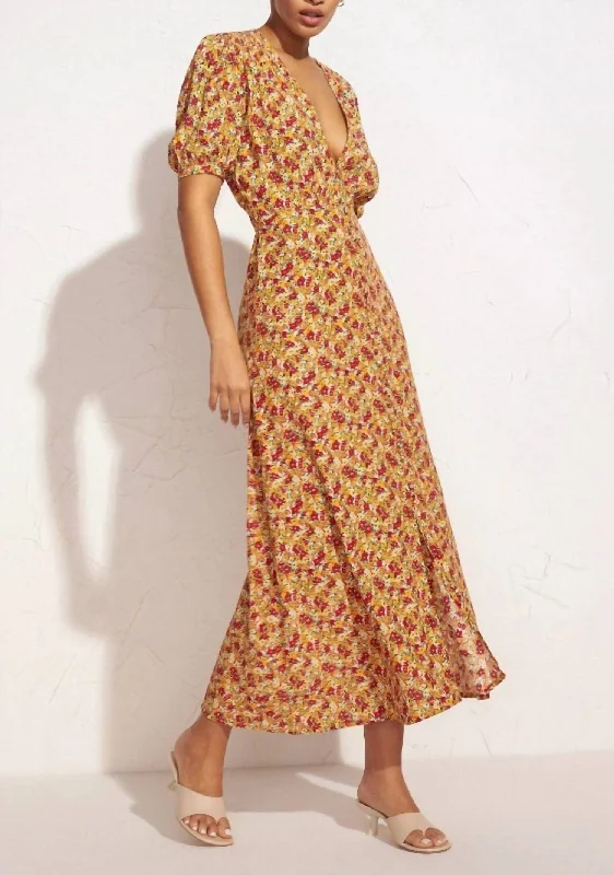 Spring Offer Bellavista Midi Dress In La Gomera Floral Print Statement Piece