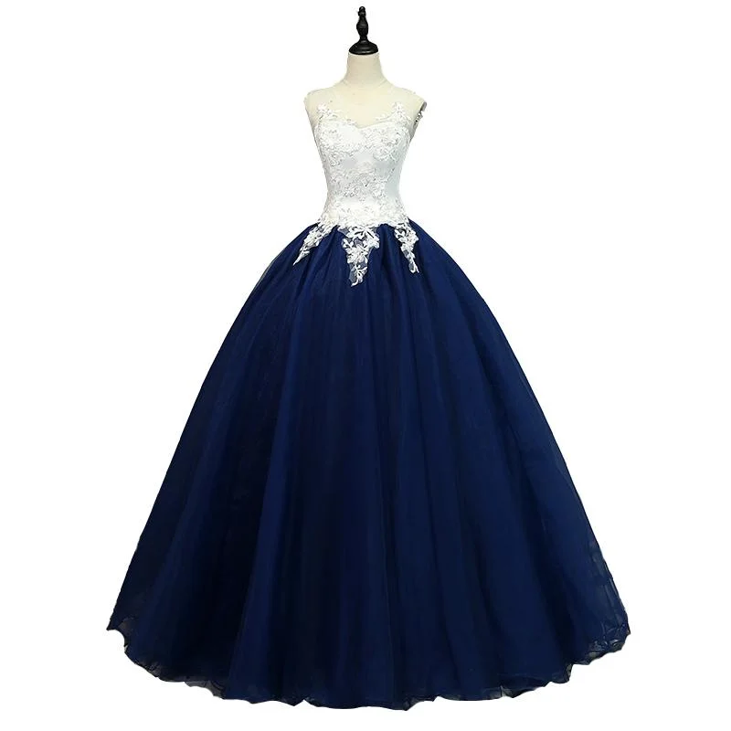 Polished Style Deals Beautiful Navy Blue Ball Gown Sweet 16 Dresses, Blue Quinceanera prom Dress   cg12089 Exquisite Craftsmanship