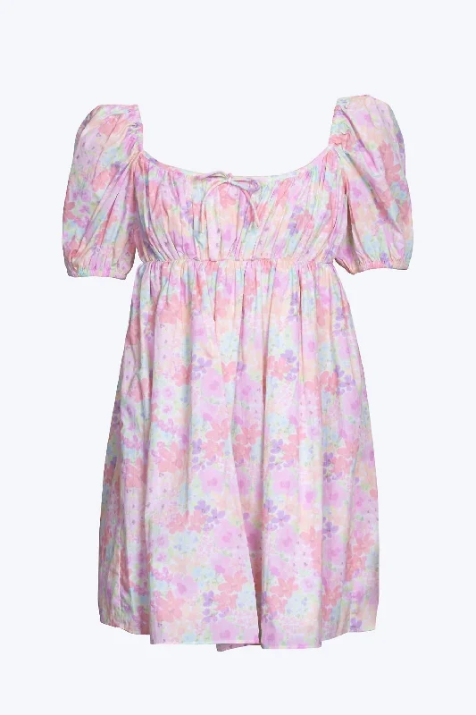 Vintage-Modern Style Offers Kennedy Floral-Print Open-Back Cotton-Poplin Mini Dress In Light Pink Floral Minimalist Chic