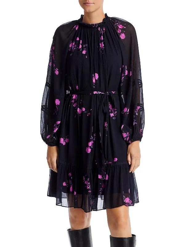 Premium Style Offers Louisa Womens Chiffon Floral Shift Dress Soft Textures