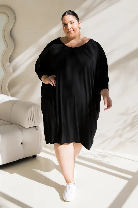 Glamorous Fashion Offers Long Sleeve Nice Dress | Black Minimalist Chic