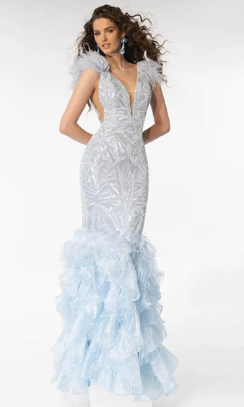 Fashion Sale Ava Presley 39315 - Feather Detailed Sleeveless Mermaid Evening Dress Today Only