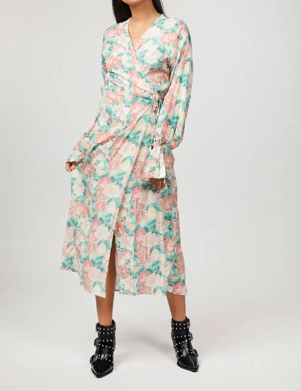 Contemporary Casual Deals Marie Dress In Pastel Floral Print Vibrant Prints