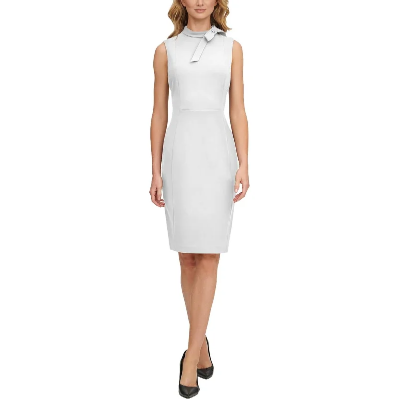 Stylish Statements Calvin Klein Womens Crepe Bow Neck Bodycon Dress Feminine Flow