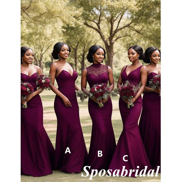 Fast Fashion Favorites Sexy Mismatched FDY Fabric Mermaid Floor Length Bridesmaid Dresses, BD3359 Tropical Island - Inspired Attire