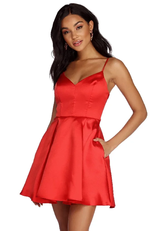 Save Big Jenny Formal Stylish Satin Party Dress Contemporary Chic