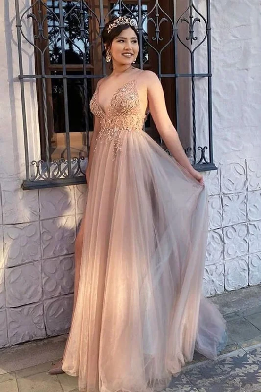 Bold Fashion Sales stunning beaded long prom dresses, chic blush prom gowns, a line prom dresses  cg8415 Everyday Glamour