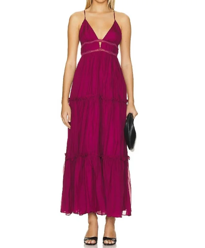 Vintage-Modern Style Offers Heather Maxi Dress In Calla Lilly Sophisticated Cut