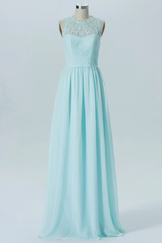 Budget Saver Light Blue Sleeveless Bridesmaid Dress with Back Cutout Casual Elegance