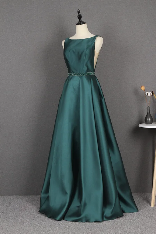 Minimalist Fashion Sale Formal Elegant Satin Backless Beading Long Prom Dresses Y0384 Elegant Contour