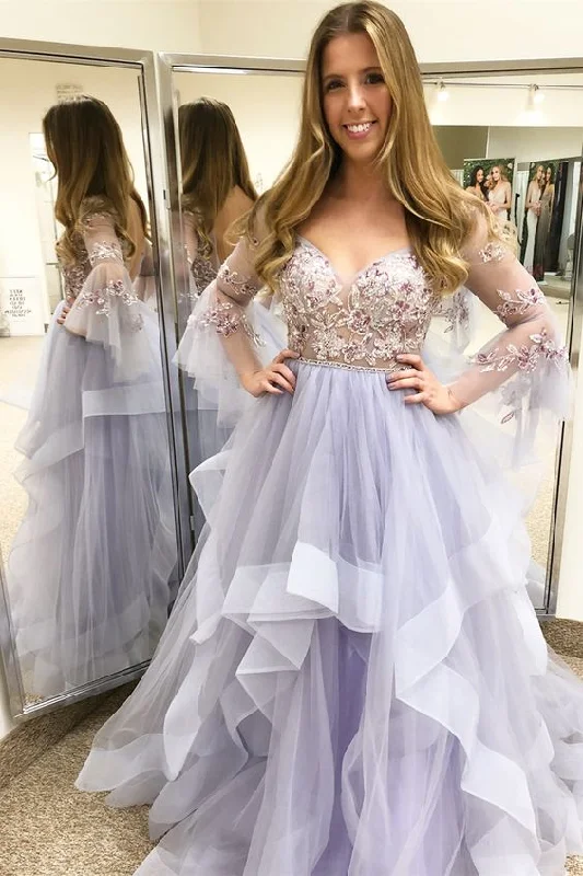 New Styles Just In Princess A-line Long Sleeves Ball Gown prom drsess     cg17840 Alluring Design