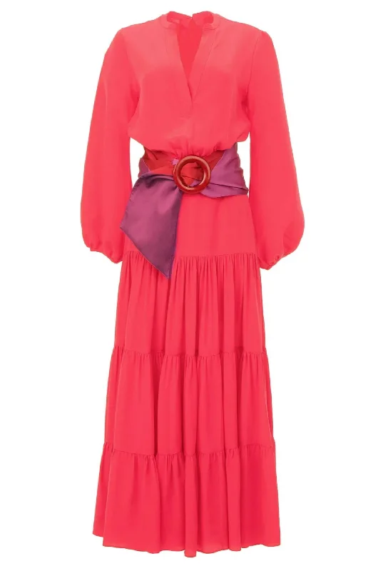 Best-Sellers Women's Sassari Maxi Dress In Magenta Feminine Soft - Hued Styles