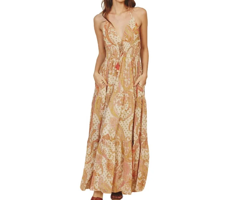 Seasonal Style Discounts Sunrise Maxi Dress In Cream Feminine Soft - Hued Styles