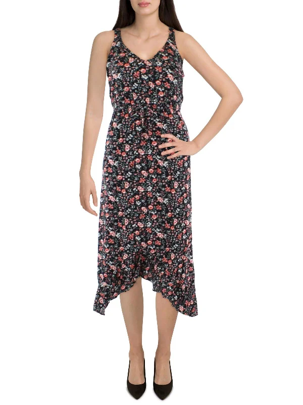 Special Offers Womens Woven Floral Midi Dress Romantic Flair