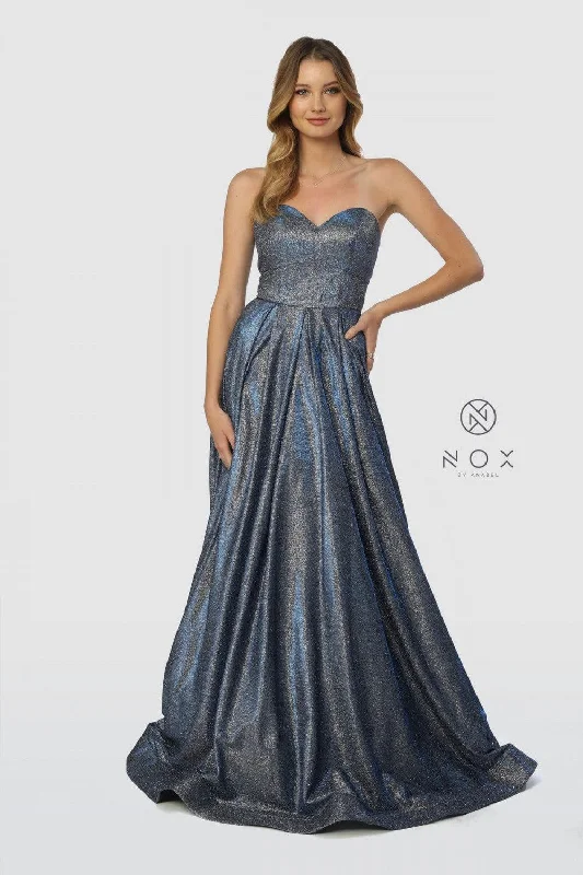 Hurry Before It'S Gone Long Strapless Metallic Prom Long Dress Evening Gown Save On Classic Elegant Styles