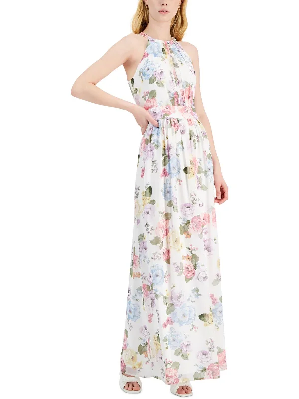 Inspired By You, Designed For You Womens Floral Halter Maxi Dress Flash Sale